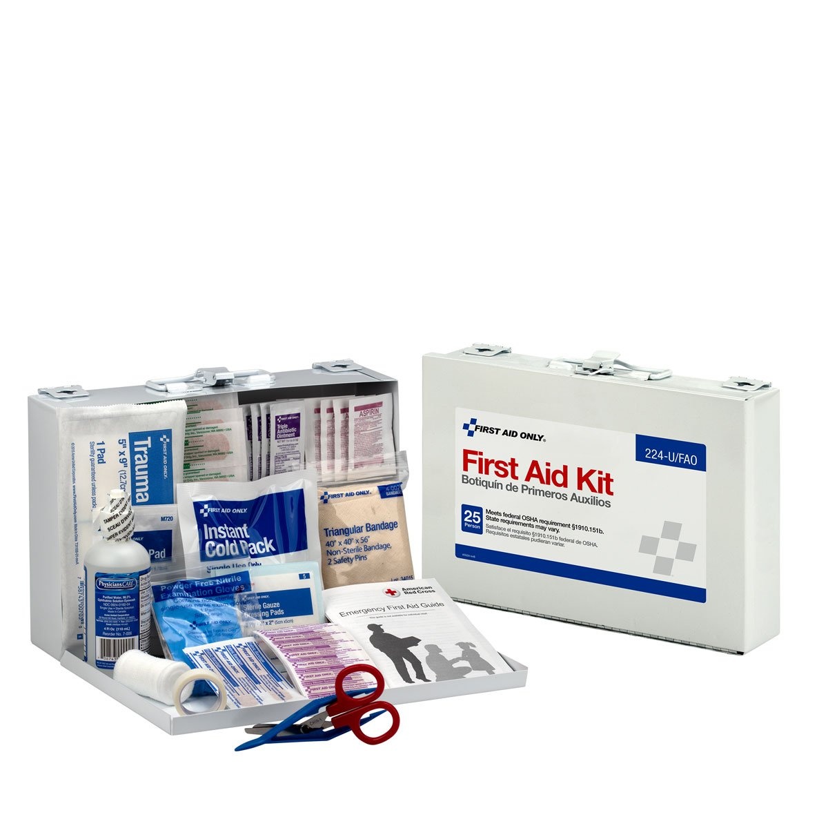 image:imageFirst Aid Only 224UFAO OSHACompliant 25Person Emergency First Aid Kit for Office Home Renovation Job Sites and Construction Vehicles 106 Pieces