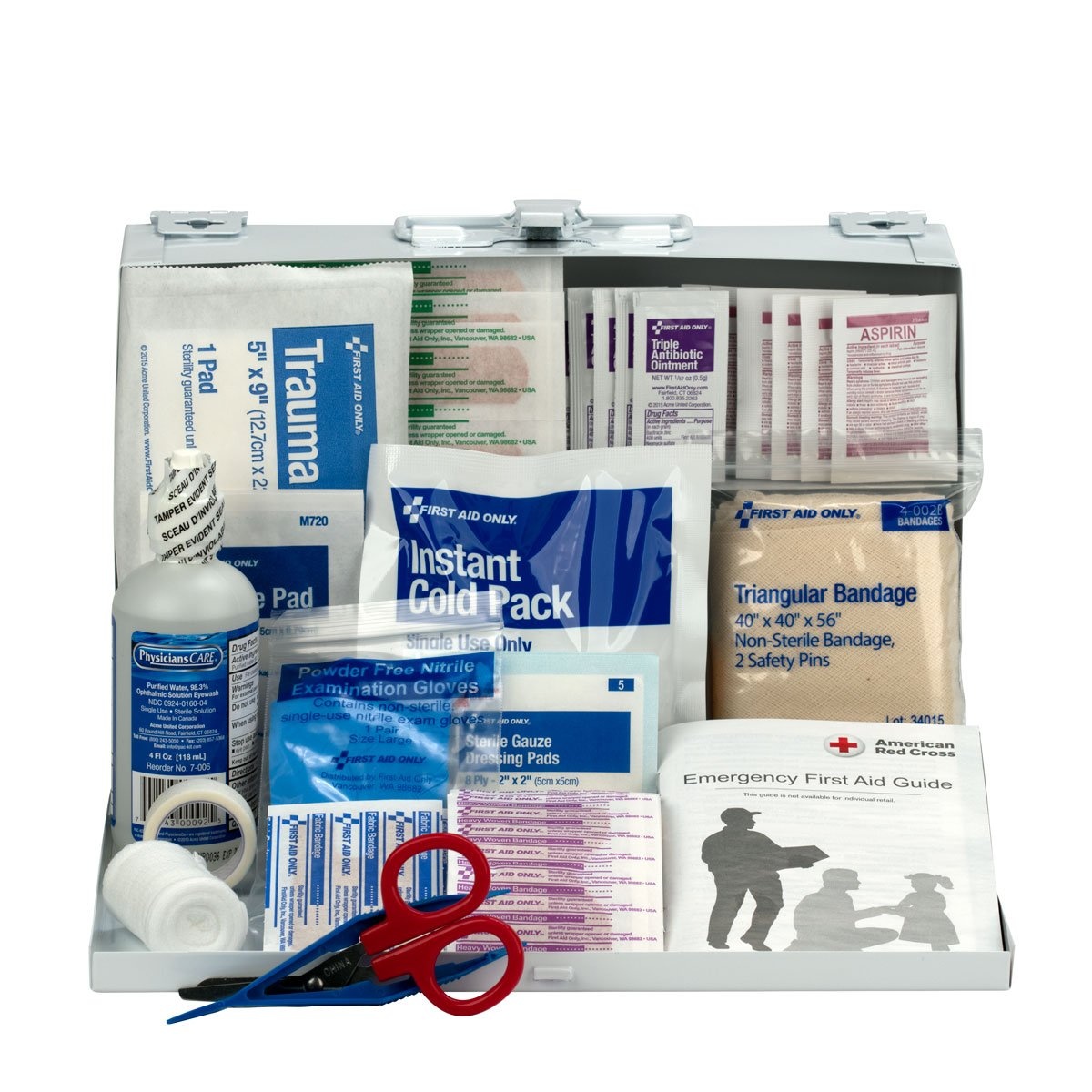 image:imageFirst Aid Only 224UFAO OSHACompliant 25Person Emergency First Aid Kit for Office Home Renovation Job Sites and Construction Vehicles 106 Pieces
