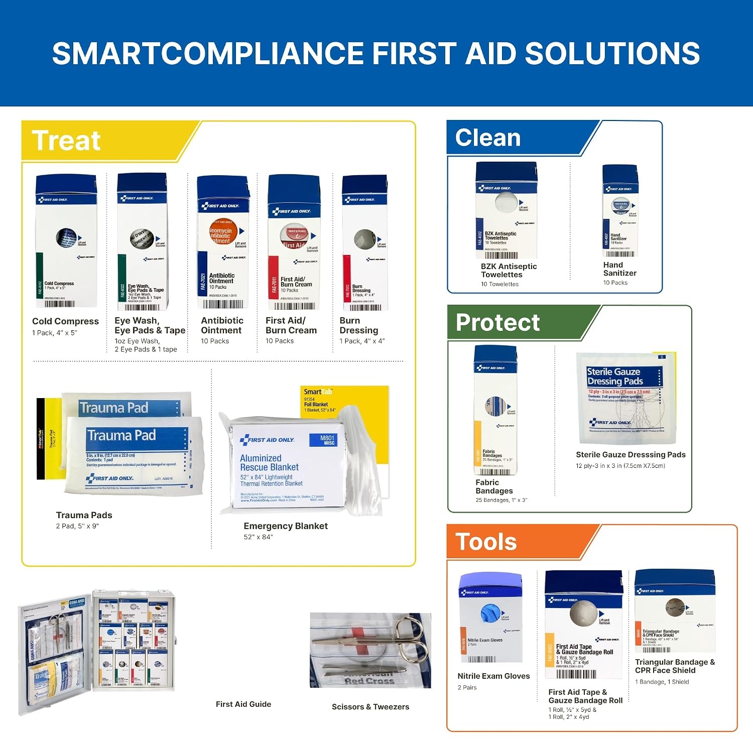 image:imageFirst Aid Only 25 Person Medium SmartCompliance 94 Piece Refill Cabinet Without Medications 90578