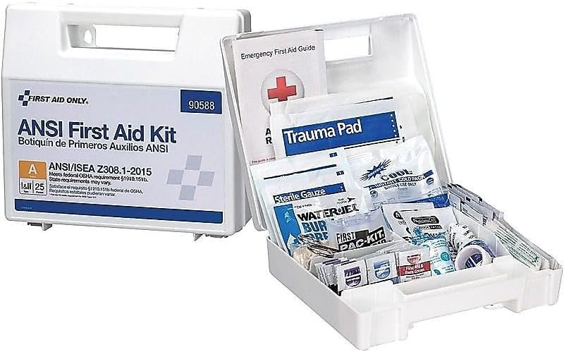 image:imageFirst Aid Only 90562 ANSI A 2015 and OSHA Compliant First Aid Kit 25Person Emergency First Aid Kit for Business Home Car and Construction Sites 89 PiecesNot Applicabe