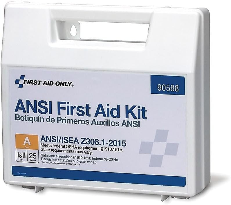 image:imageFirst Aid Only 90562 ANSI A 2015 and OSHA Compliant First Aid Kit 25Person Emergency First Aid Kit for Business Home Car and Construction Sites 89 PiecesNot Applicabe