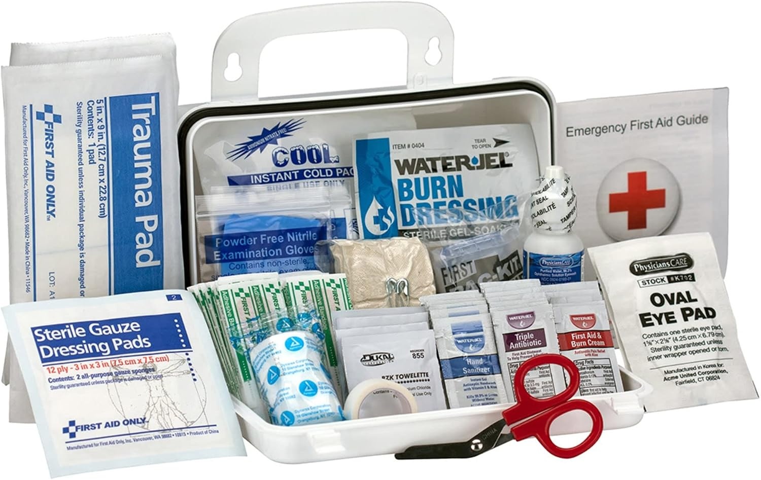 image:imageFirst Aid Only 90562 ANSI A 2015 and OSHA Compliant First Aid Kit 25Person Emergency First Aid Kit for Business Home Car and Construction Sites 89 PiecesBlack