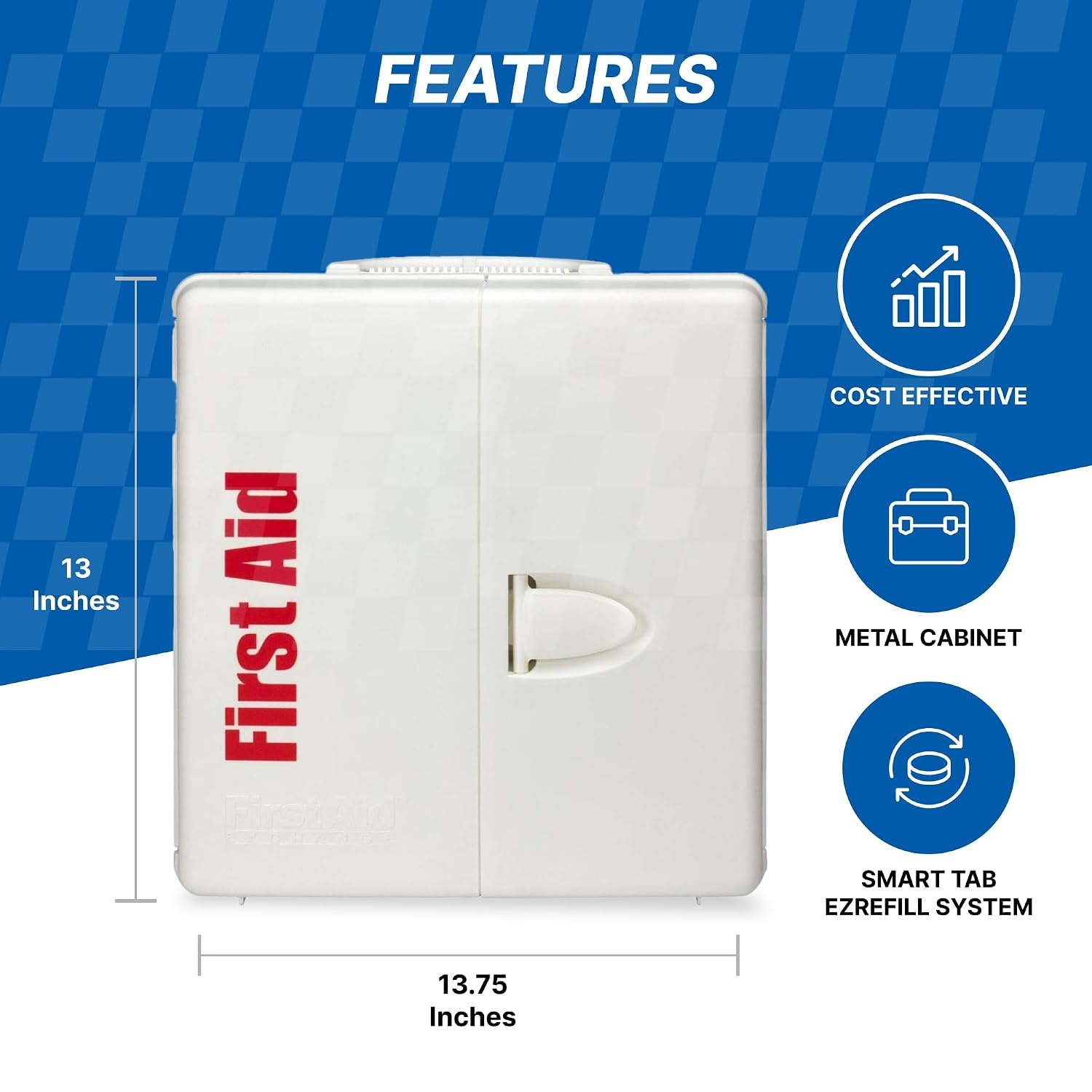 image:imageFirst Aid Only 90659 SmartCompliance 50Person ANSI 2021 A and OSHA Compliant First Aid Kit for Restaurant Kitchen Cafeteria and Other Food Service Venues Plastic Large First Aid Cabinet