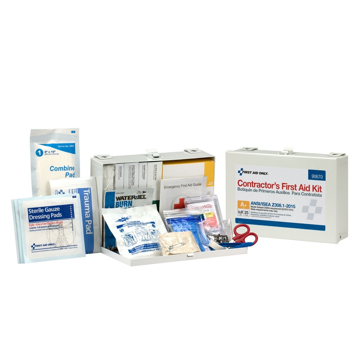 image:imageFirst Aid Only 90670 25Person ANSI A Contractors Emergency First Aid Kit for Home Renovation Job Sites and Construction Vehicles 182 Pieces