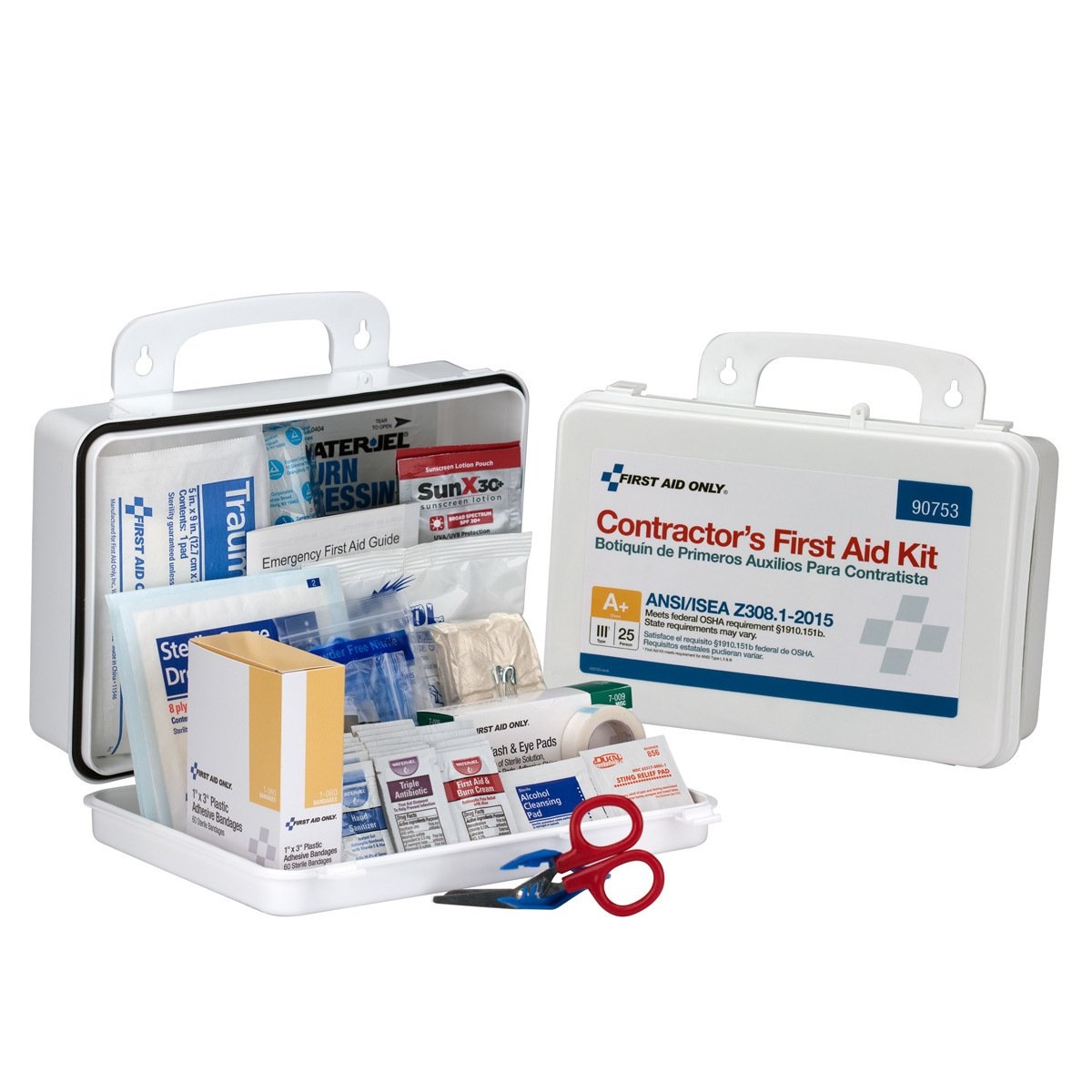 image:imageFirst Aid Only 90753 25Person ANSI 2015 A and OSHA Compliant Contractors First Aid Kit for Home Renovation Job Sites and Construction Vehicles 128 Pieces