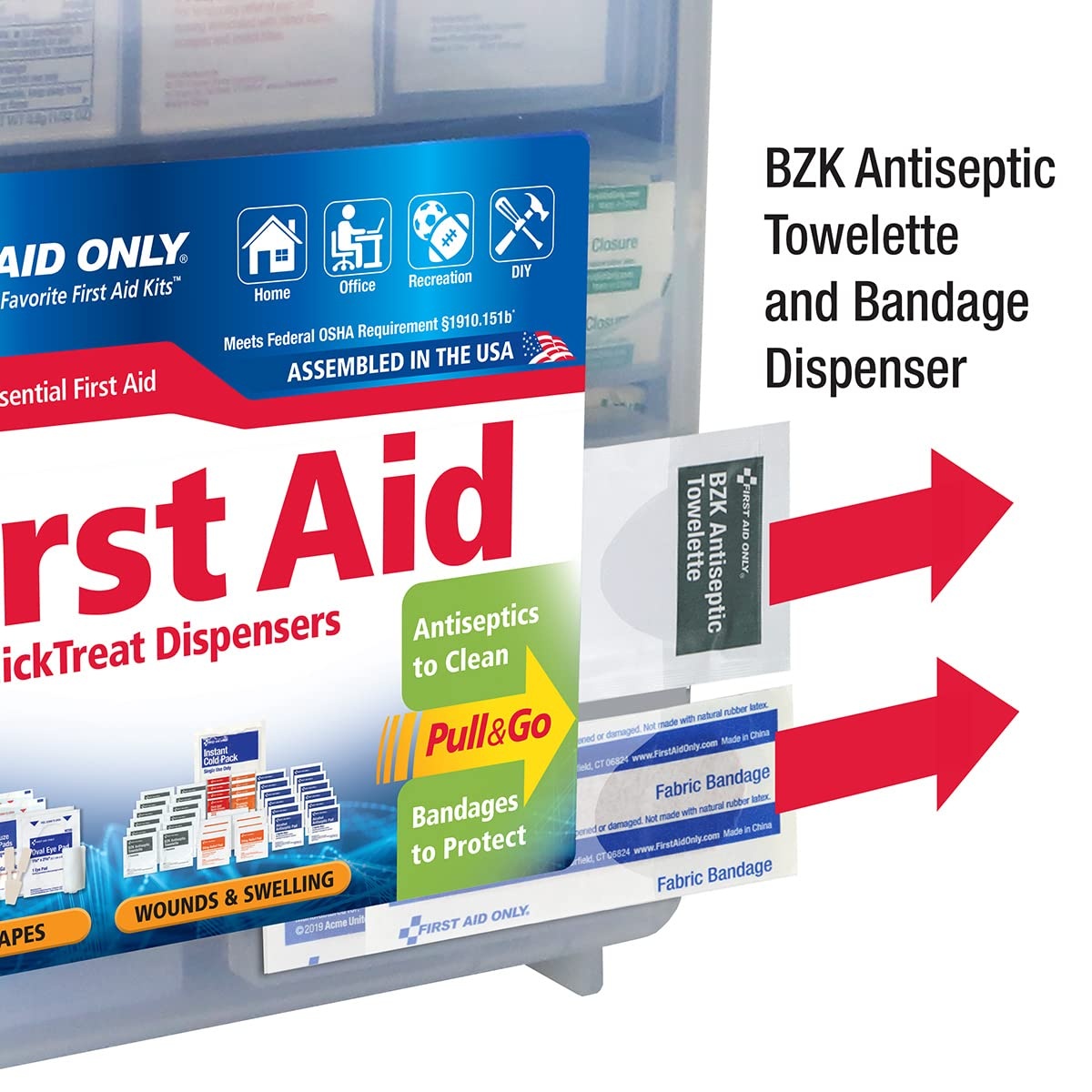 image:imageFirst Aid Only 91268 QuickTreat Dispenser Emergency First Aid Kit for Home Work and Travel 352 Pieces