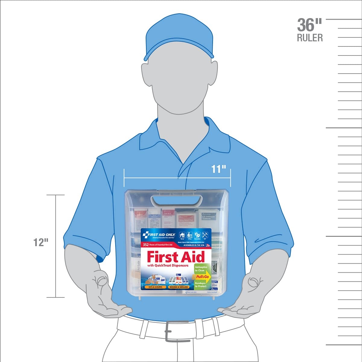 image:imageFirst Aid Only 91268 QuickTreat Dispenser Emergency First Aid Kit for Home Work and Travel 352 Pieces