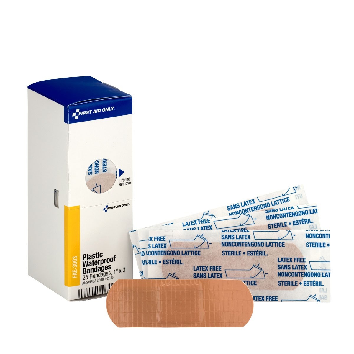 image:imageFirst Aid Only FAE3003 SmartCompliance Refill 1 x 3 Waterproof Plastic Bandages 25 Count