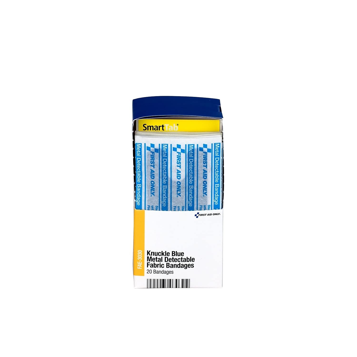 image:imageFirst Aid Only FAE3030 SmartCompliance Refill Blue Metal Detectable Knuckle Bandages First Aid Kit Refill Supplies for Business Food Service Restaurants Worksite and Home 20 Count