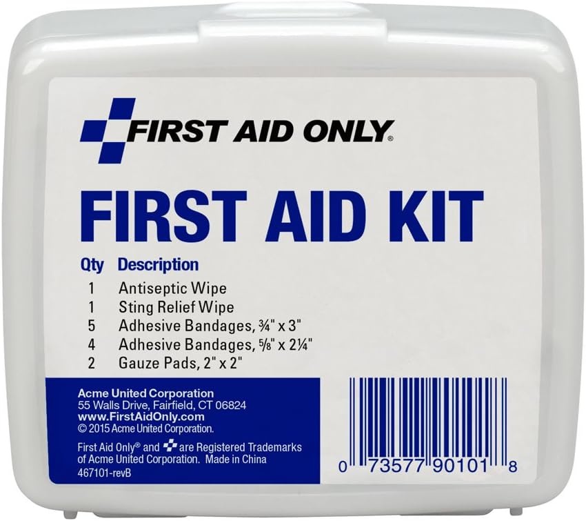 image:imageFirst Aid Only PhysiciansCare OnTheGo Emergency First Aid Kit for Home Work and Travel 13 Pieces Antiseptic wipes Sting Relief wipes Gauze pads Bandages13 Piece Set
