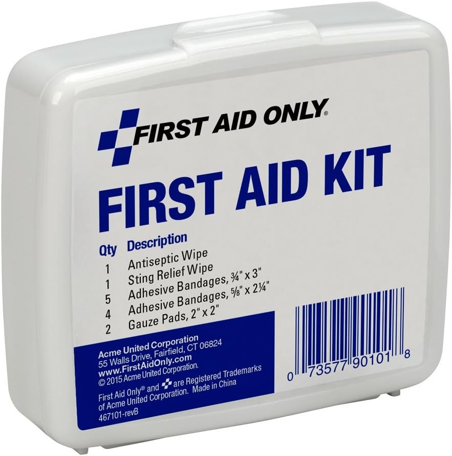 image:imageFirst Aid Only PhysiciansCare OnTheGo Emergency First Aid Kit for Home Work and Travel 13 Pieces Antiseptic wipes Sting Relief wipes Gauze pads Bandages13 Piece Set