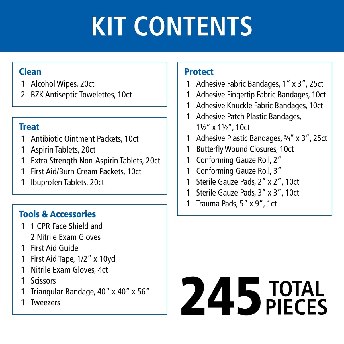 image:imageFirst Aid Only SmartCompliance 50Person OSHA Compliant First Aid Kit for Business and Office Spaces Large Plastic Cabinet Emergency Supplies for Cuts Bruises and Scrapes 245 Pieces