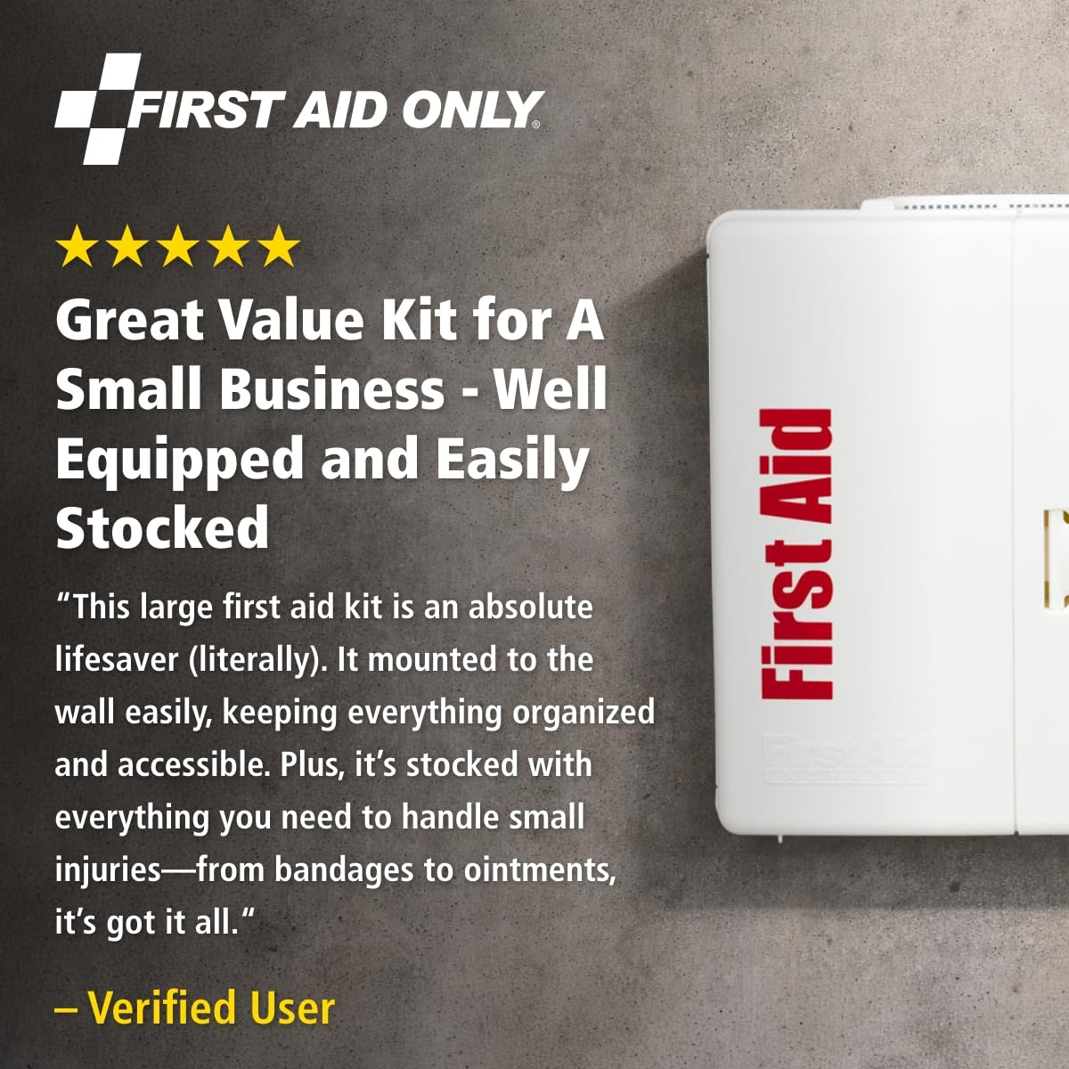 image:imageFirst Aid Only SmartCompliance 50Person OSHA Compliant First Aid Kit for Business and Office Spaces Large Plastic Cabinet Emergency Supplies for Cuts Bruises and Scrapes 245 Pieces
