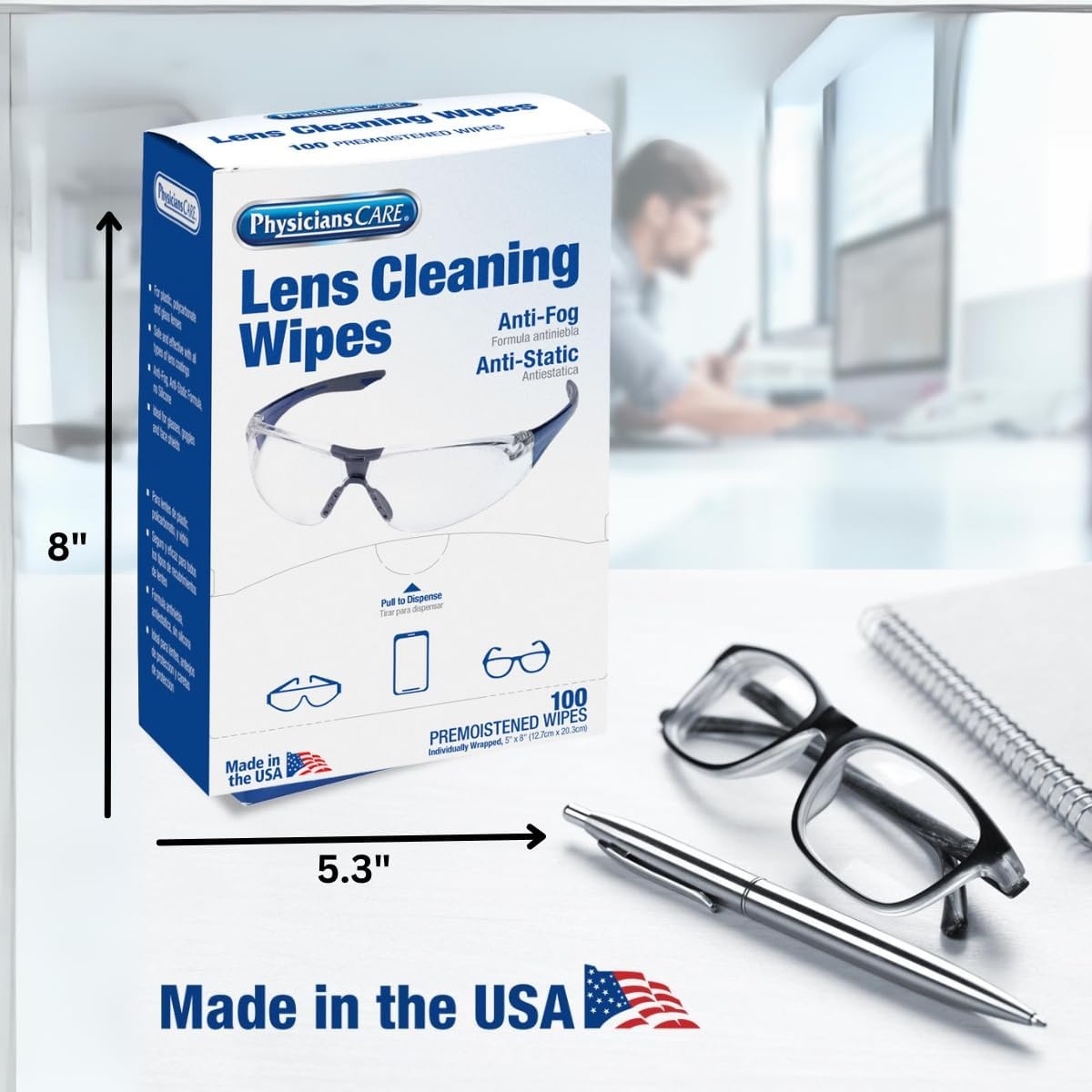 image:imagePhysiciansCare PreMoistened AntiFog AntiStatic Lens Wipes for Eyeglasses 1 Pack 100 Count1 Count Pack of 200