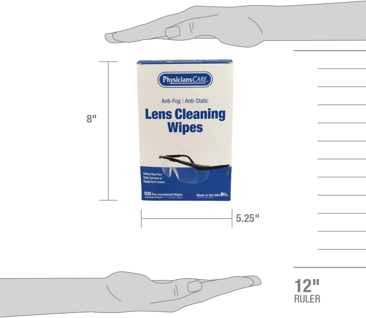 image:imagePhysiciansCare PreMoistened AntiFog AntiStatic Lens Wipes for Eyeglasses 1 Pack 100 Count100 Count Pack of 1