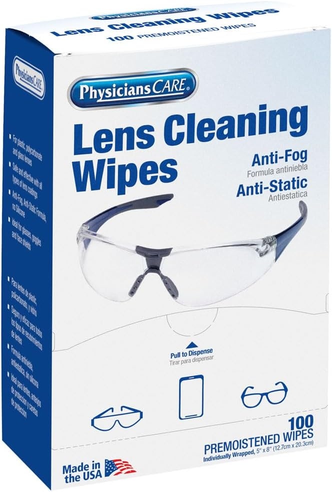 image:imagePhysiciansCare PreMoistened AntiFog AntiStatic Lens Wipes for Eyeglasses 1 Pack 100 Count100 Count Pack of 2