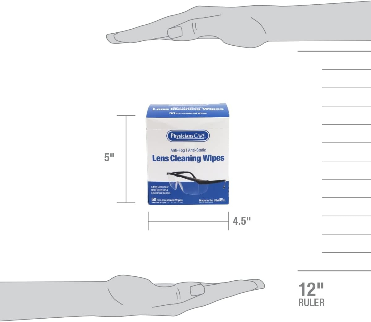 image:imagePhysiciansCare PreMoistened AntiFog AntiStatic Lens Wipes for Eyeglasses 50 Count