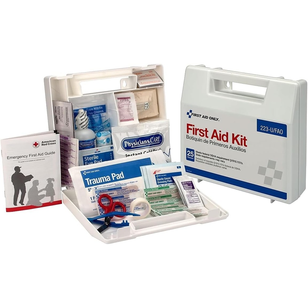 image:imageFirst Aid Only 223U OSHACompliant First Aid Kit AllPurpose 25Person Emergency First Aid Kit for Business Worksite Home and Vehicle 106 Pieces25 x 84 x 9