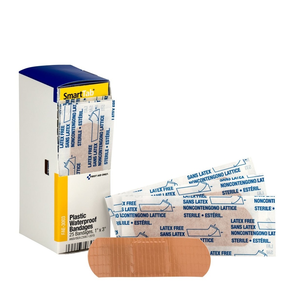 image:imageFirst Aid Only FAE3003 SmartCompliance Refill 1 x 3 Waterproof Plastic Bandages 25 Count
