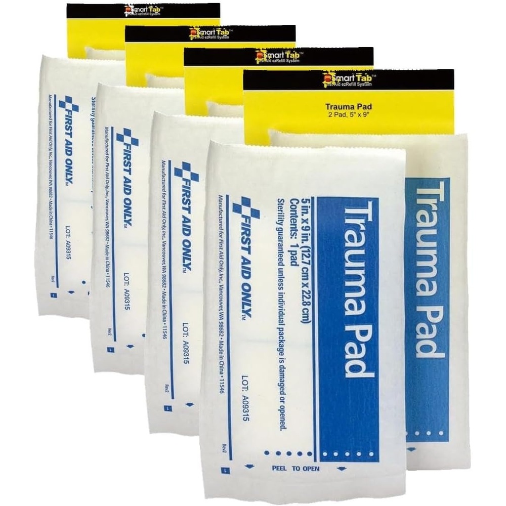 image:imageFirst Aid Only FAE6024 SmartCompliance Refill 5 x 9 Inch Trauma Pad First Aid Kit Refill Supplies for Business Worksite and Home 2 CountFAE6024 Pack of 4