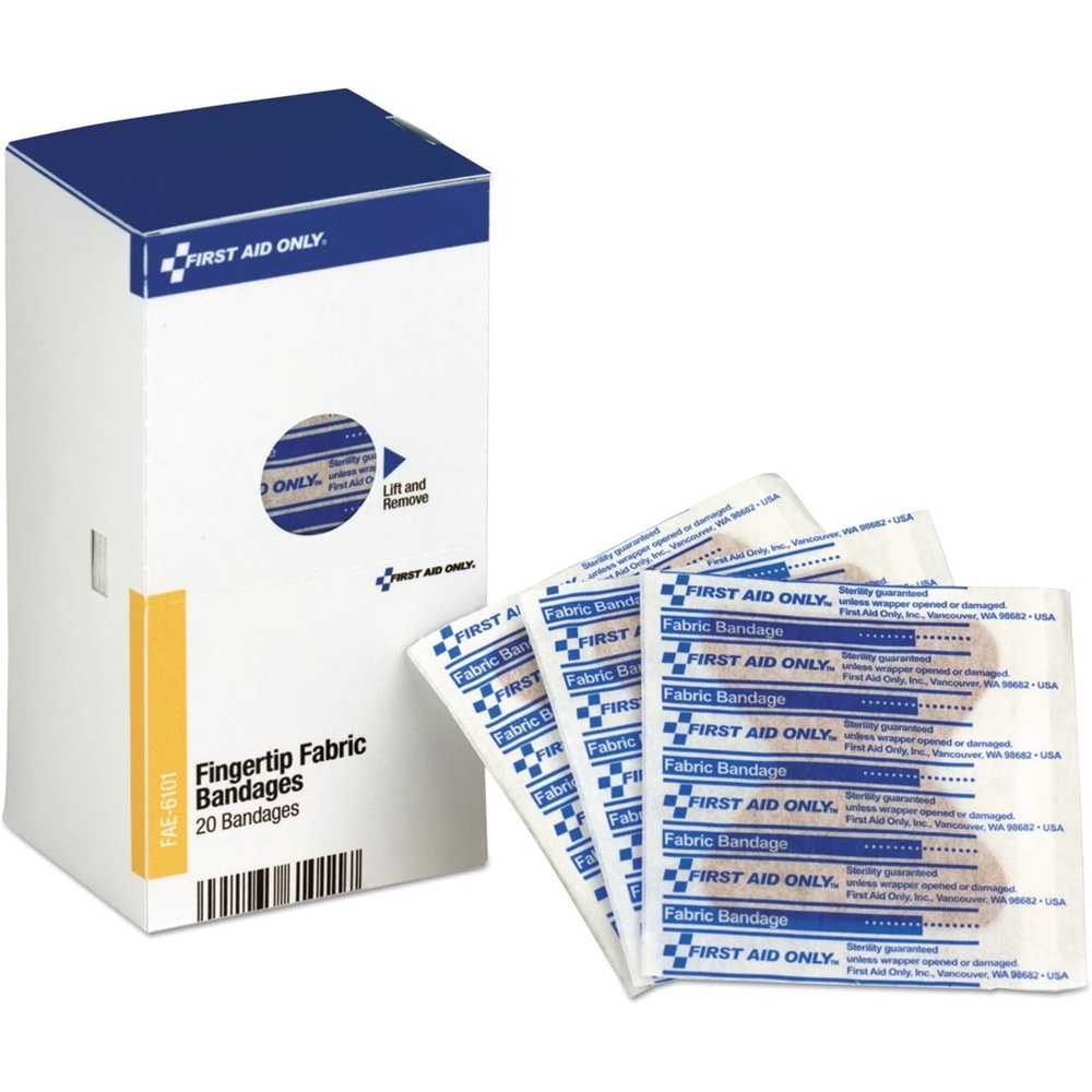 image:imageFirst Aid Only FAE6101 SmartCompliance Refill Fabric Fingertip Bandages 20 Count20 Count Pack of 1