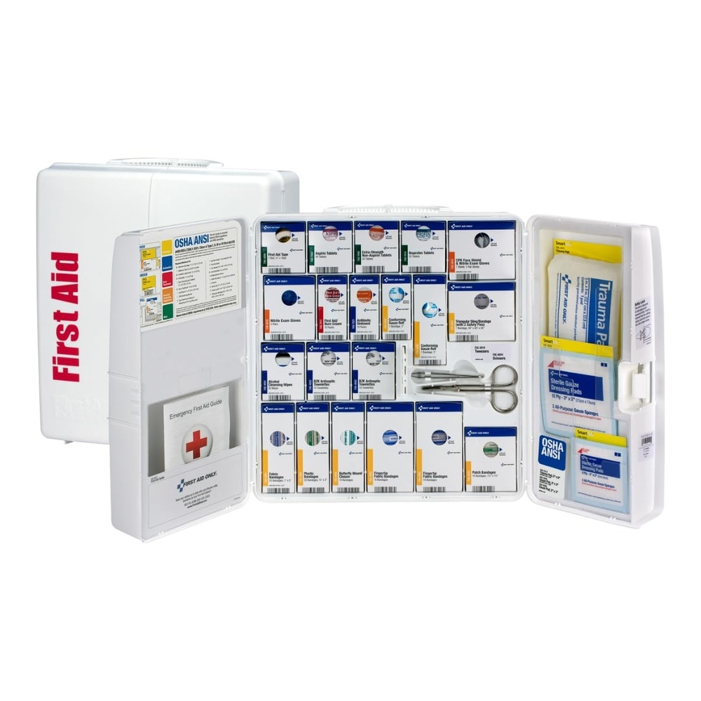 image:imageFirst Aid Only SmartCompliance 50Person OSHA Compliant First Aid Kit for Business and Office Spaces Large Plastic Cabinet Emergency Supplies for Cuts Bruises and Scrapes 245 Pieces