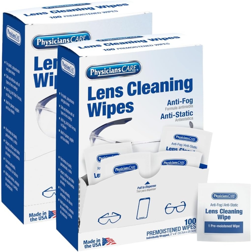 image:imagePhysiciansCare PreMoistened AntiFog AntiStatic Lens Wipes for Eyeglasses 1 Pack 100 Count1 Count Pack of 200
