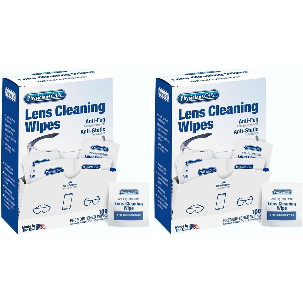 image:imagePhysiciansCare PreMoistened AntiFog AntiStatic Lens Wipes for Eyeglasses 1 Pack 100 Count100 Count Pack of 2