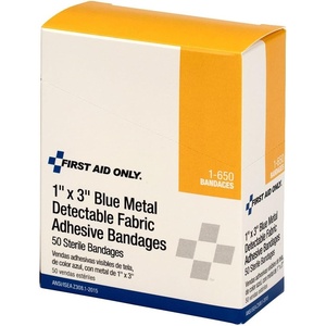 image:imageBlue Metal Detectable 1x3 Fabric Bandages 50box