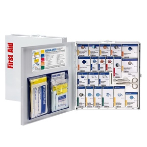image:imageFirst Aid Only 746006 SmartCompliance 50Person ANSI 2021 A and OSHA Compliant First Aid Kit for Restaurant Kitchen Cafeteria and Other Food Service Venues Large Metal First Aid Cabinet