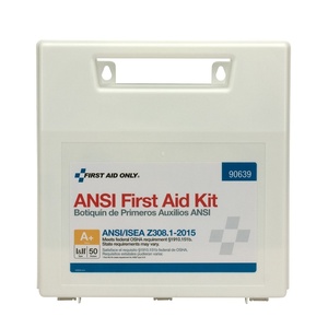 image:imageFirst Aid Only 90639 ANSI A 2015 and OSHA Compliant First Aid Kit 50Person Emergency First Aid Kit for Business Home Car and Worksites 183 Pieces50 Person