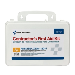 image:imageFirst Aid Only 90753 25Person ANSI 2015 A and OSHA Compliant Contractors First Aid Kit for Home Renovation Job Sites and Construction Vehicles 128 Pieces