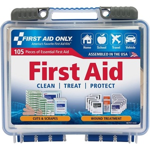 image:imageFirst Aid Only 91249 OnTheGo AllPurpose Emergency First Aid Kit for Car Travel Home and Business 105 PiecesFirst Aid Kit