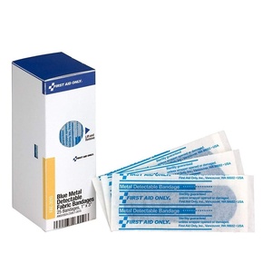 image:imageFirst Aid Only FAE3010 SmartCompliance Refill Blue Metal Detectable Bandages 1 x 3 Inch 25 Count