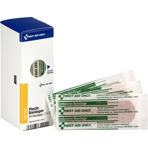 image:imageFirst Aid Only FAE3100 SmartCompliance Refill Plastic Adhesive Bandages 1 x 3 40 Count1 x 3 Inch