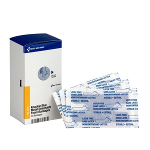 image:imageFirst Aid Only FAE3130 SmartCompliance Refill Blue Metal Detectable Foam Knuckle Bandages First Aid Kit Refill Supplies for Business Food Service Restaurants Worksite and Home 20 Count