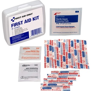 image:imageFirst Aid Only PhysiciansCare OnTheGo Emergency First Aid Kit for Home Work and Travel 13 Pieces Antiseptic wipes Sting Relief wipes Gauze pads Bandages13 Piece Set Pack of 6